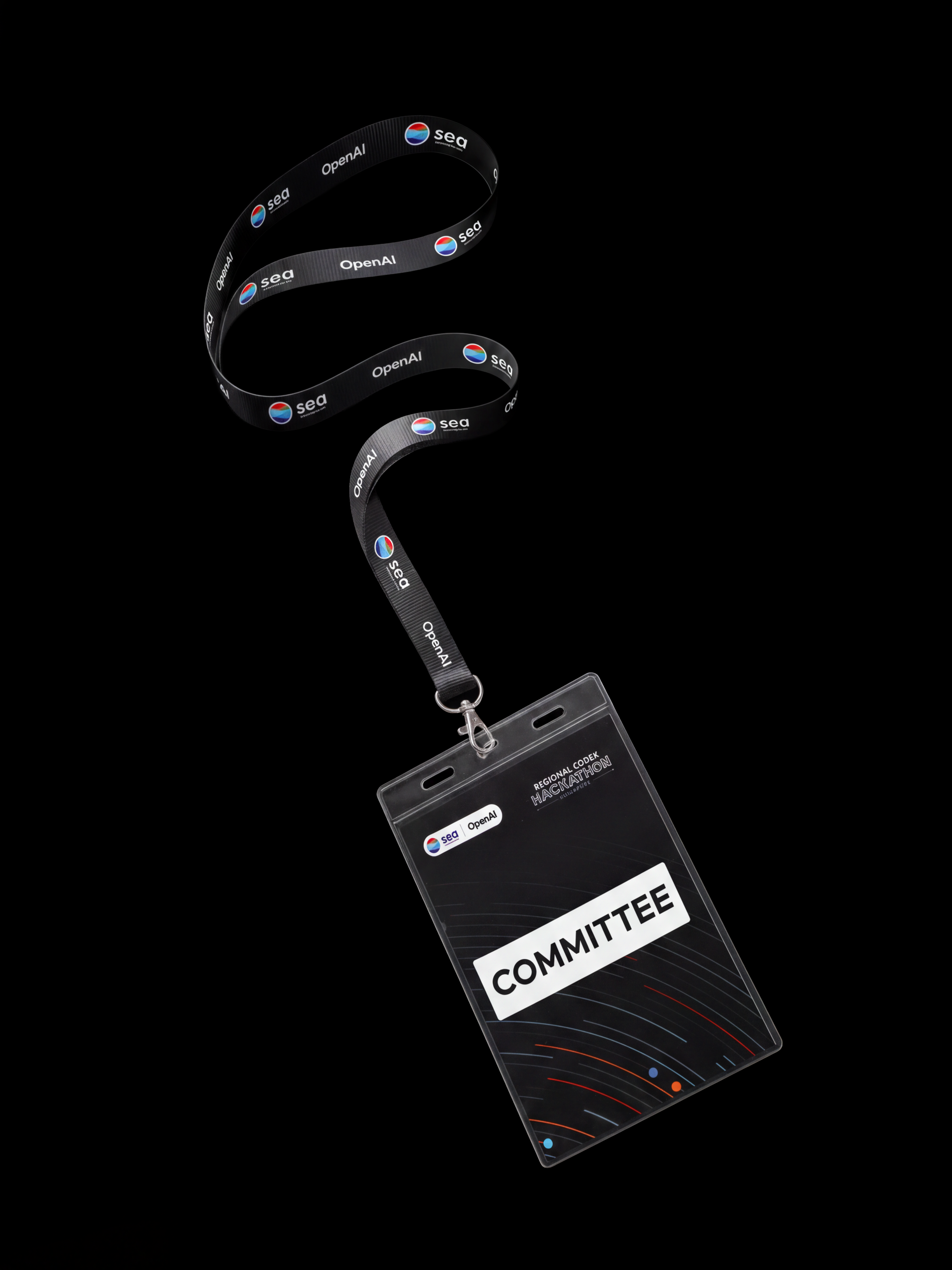 Black lanyard with a Committee access card